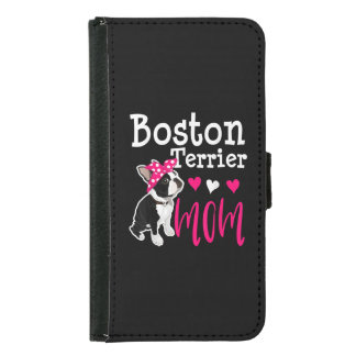 Boston Terrier Dog Mom Owner Cute Funny Samsung Galaxy S5 Wallet Case