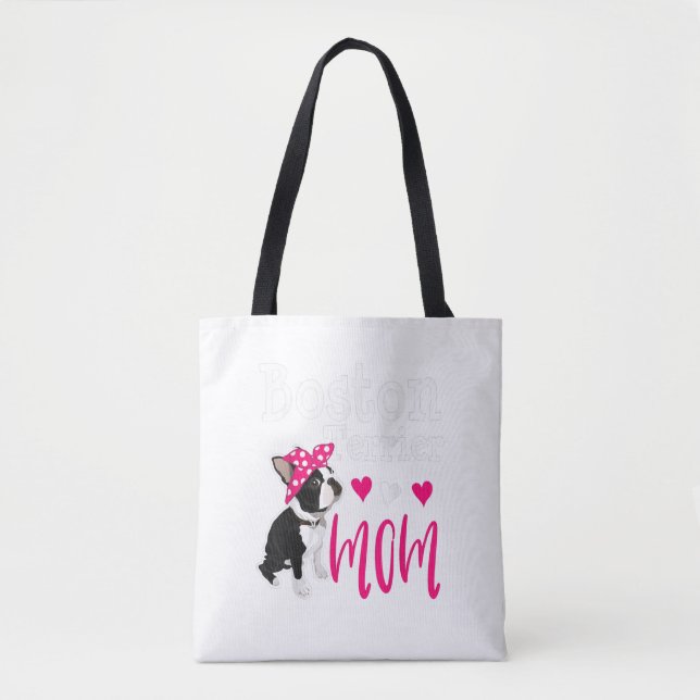 Boston Terrier Dog Mom Owner Cute Funny Tote Bag (Front)