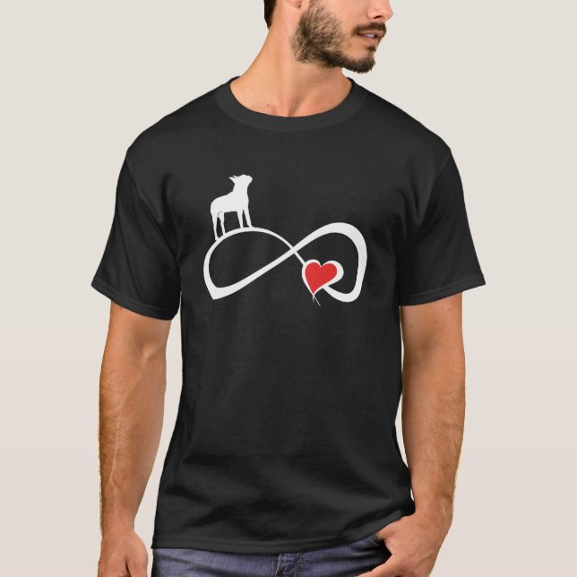 Boston Terrier Dog Mom Owner Eternity Heart Valent T-Shirt (Front)