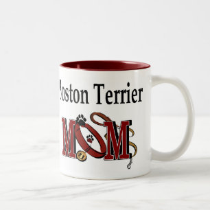 Boston Terrier Dog MOM Two-Tone Coffee Mug