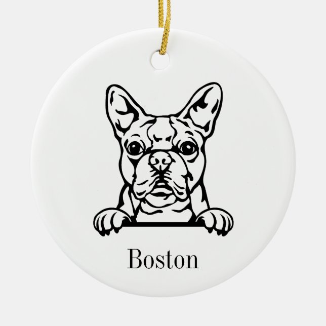 Boston Terrier dog ornament (Front)