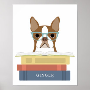 Boston Terrier Dog Personalized Print