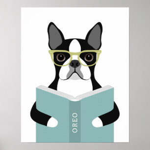 Boston Terrier Dog Personalized Print