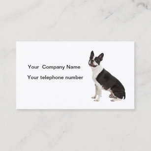 Boston Terrier dog photo custom business cards