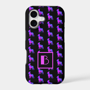 Boston Terrier Dog Pink Silhouette Mono Black iPhone 17 Case