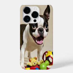 Boston Terrier Dog Playing with Toys Case-Mate iPhone 14 Pro Case