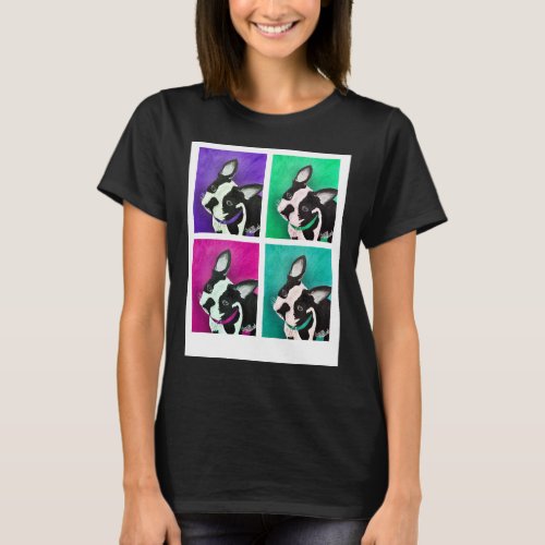 Boston Terrier Dog Pop Art T_Shirt