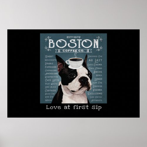 Boston Terrier Dog Poster