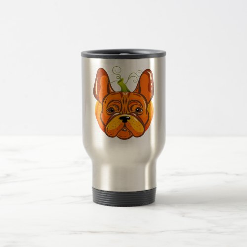 Boston Terrier  Dog Pumpkin Halloween Dog Lover Travel Mug