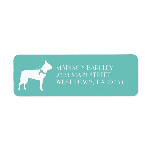 Boston Terrier Dog Puppy Label (Front)