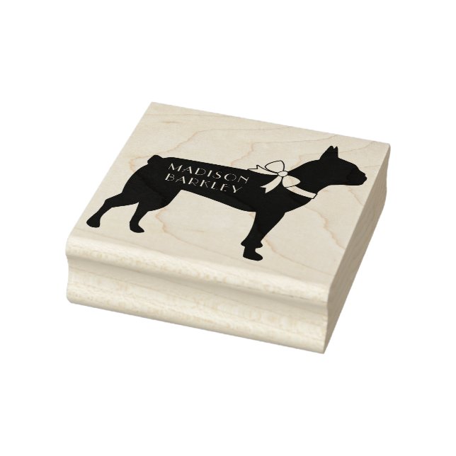Boston Terrier Dog Puppy Rubber Stamp (Stamp)