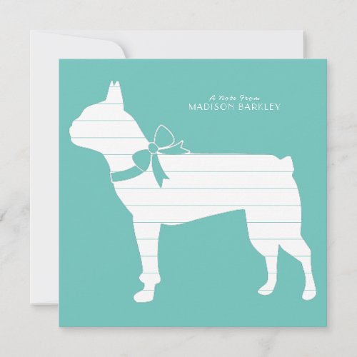 Boston Terrier Dog Puppy Thank You Card