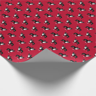 Boston Terrier Dog Red Christmas Wrapping Paper