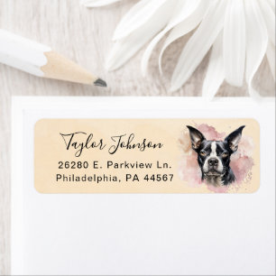 Boston Terrier Dog Return Address Label