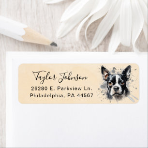 Boston Terrier Dog Return Address Label
