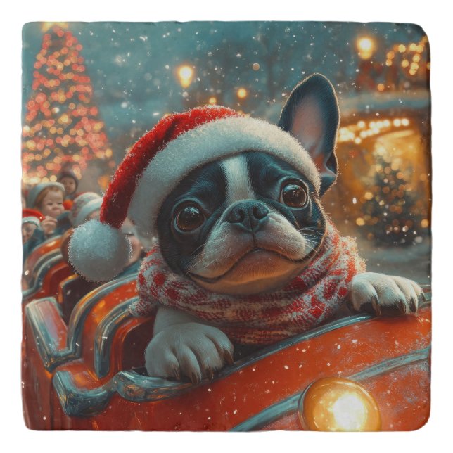 Boston Terrier Dog Roller Coaster Christmas (Front)