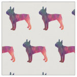 Boston Terrier Dog Silhouette Tiled Fabric