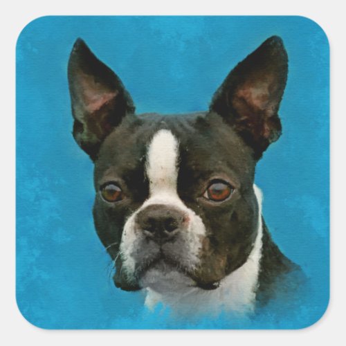 Boston Terrier dog Square Sticker