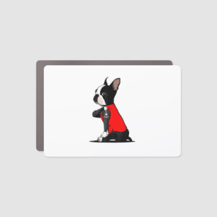 Boston Terrier Dog Tattoo I Love Dad Funny Family Car Magnet
