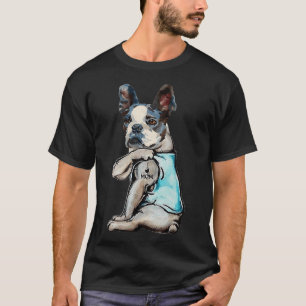 Boston Terrier Dog Tattoo I Love Mom Mother's Day T-Shirt