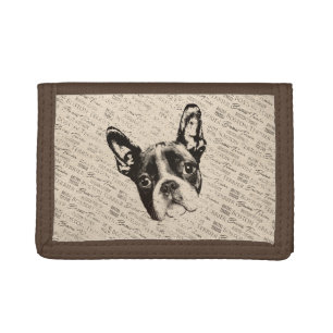 Boston Terrier dog Tri-fold Wallet