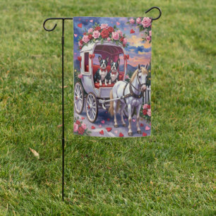 Boston Terrier  Dog Valentine's Day Garden Flag