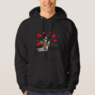 Boston Terrier Dog With Stuffed Animal And Hearts Hoodie