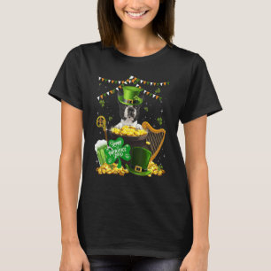 Boston Terrier Dogs Funny Irish Shamrock St Patric T-Shirt