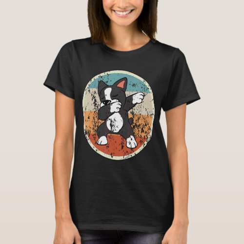 Boston Terrier Dogs Vintage Retro  T_Shirt