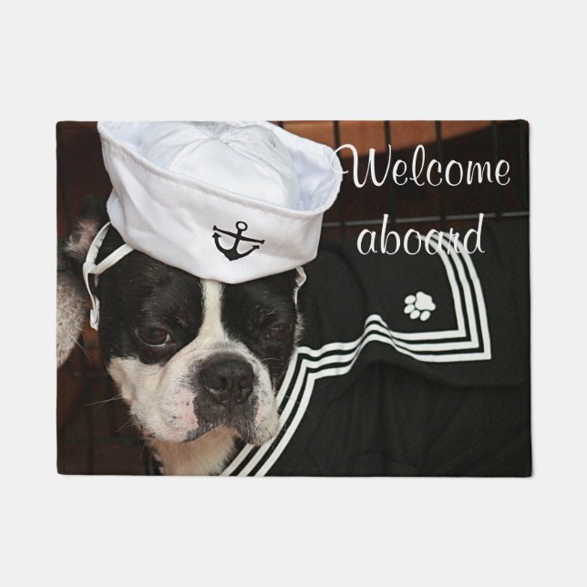 Boston terrier doormat (Front)