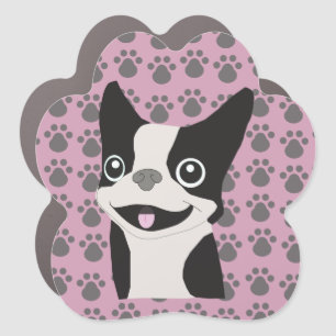 Boston Terrier, Dusty Pink Car Magnet