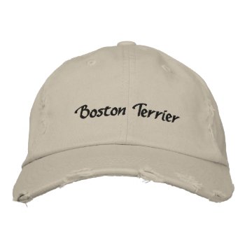 Boston Terrier Embroidered Baseball Cap by toppings at Zazzle