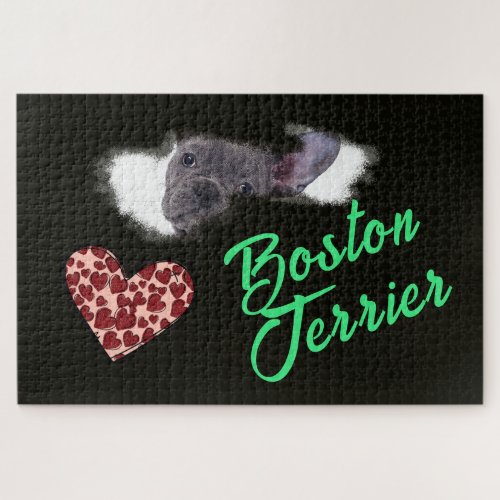 Boston Terrier Eyes Solid Color 1000 piece  Jigsaw Puzzle