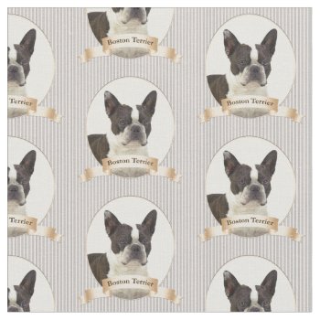 Boston Terrier Fabric by ForLoveofDogs at Zazzle