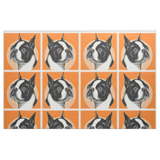 Boston terrier fabric
