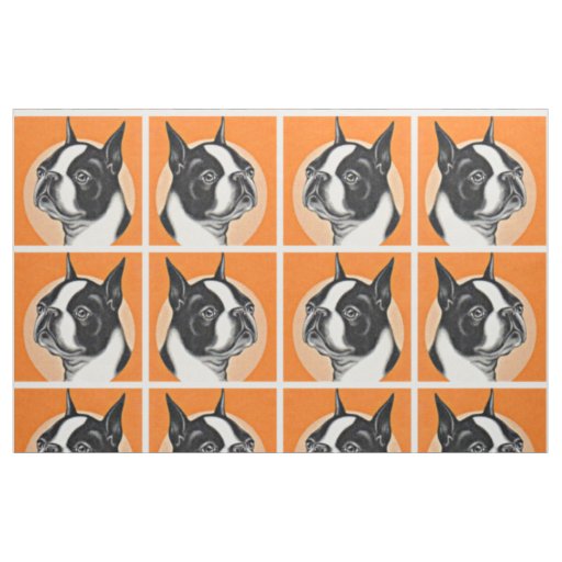 Boston terrier fabric