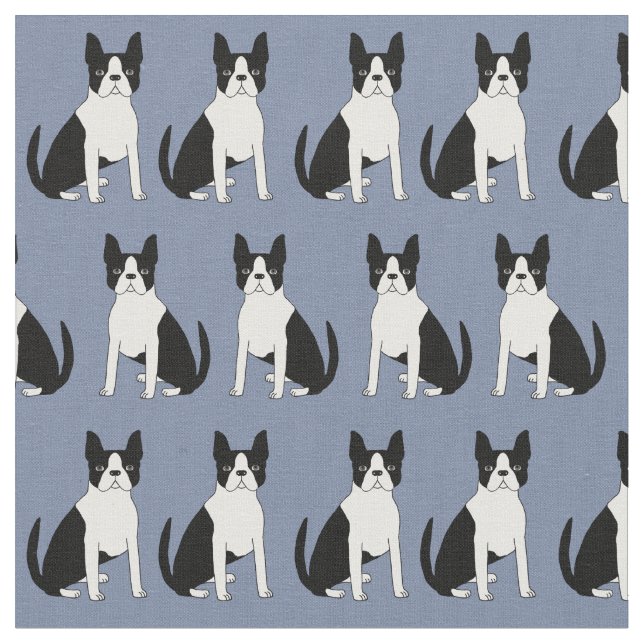 Boston Terrier fabric - cute  boston terrier dog (Close Up)