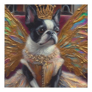 Boston Terrier Fairy Faux Canvas Print