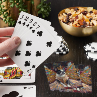 Boston Terrier Fairy Poker Cards