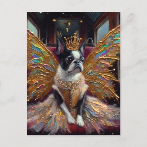 Boston Terrier Fairy Postcard