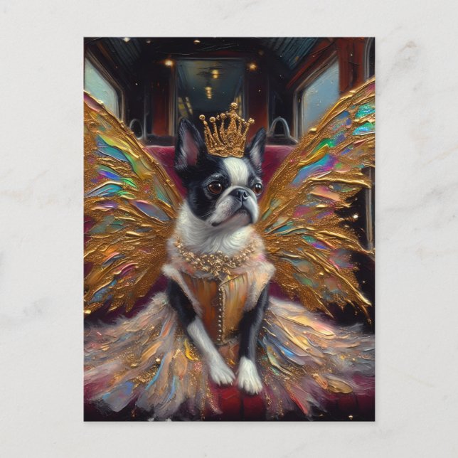Boston Terrier Fairy Postcard (Front)