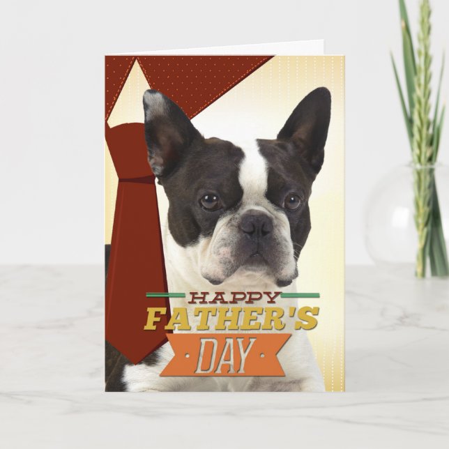 Boston Terrier Father's Day Card (Front)