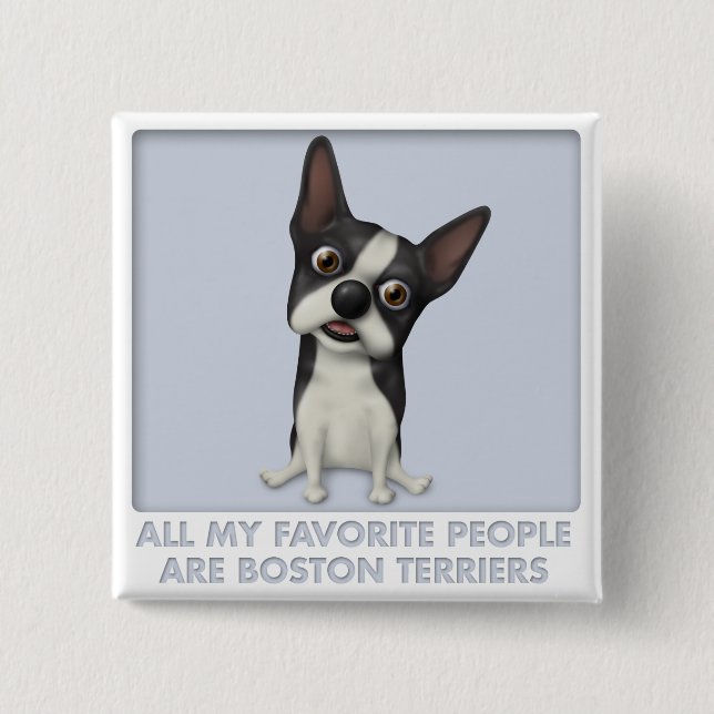 Boston Terrier Favorite Button (Front)