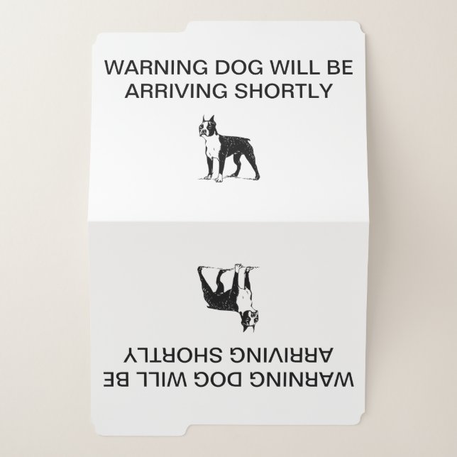 Boston Terrier File Folders (Outside Left)