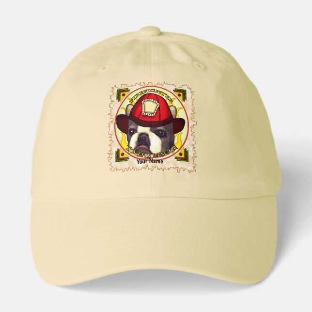 Boston Terrier Firefighter hat (Front)