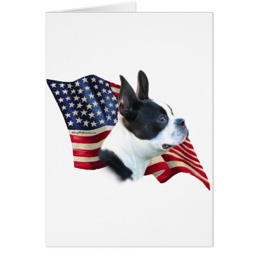 Boston Terrier Flag Cards (Front)