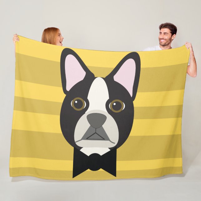 Boston Terrier Fleece Blanket (In Situ)