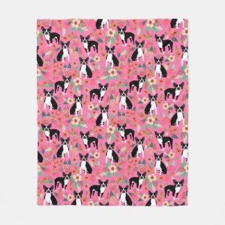 Boston Terrier Florals Blanket