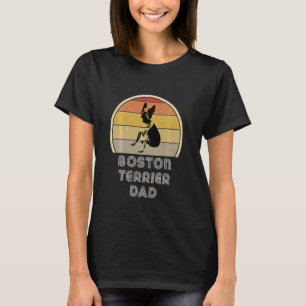 Boston Terrier  For Women Retro Boston Terrier Dad T-Shirt
