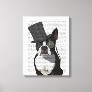 Boston Terrier, Formal Hound and Hat Canvas Print